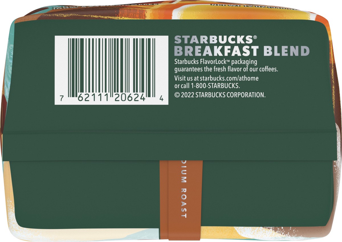 slide 8 of 9, Starbucks Whole Bean Coffee, Medium Roast Coffee, Breakfast Blend, 100% Arabica, 1 bag (12 oz), 12 oz