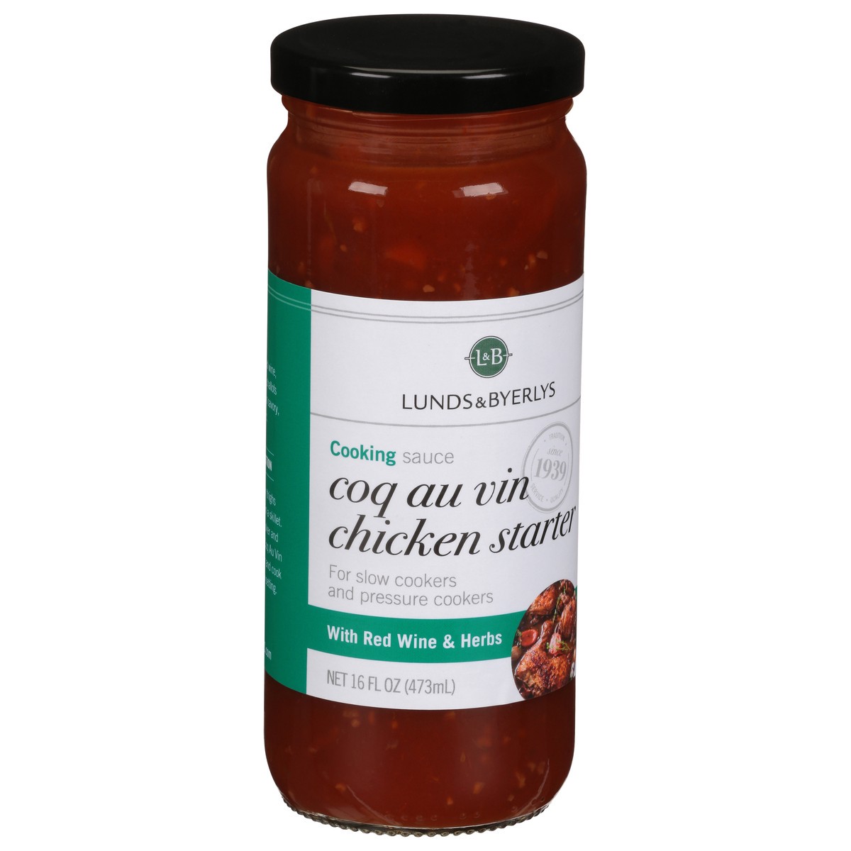 slide 2 of 9, L&B Coq Au Vin Chicken Starter Cooking Sauce with Red Wine & Herbs 16 fl oz, 16 fl oz