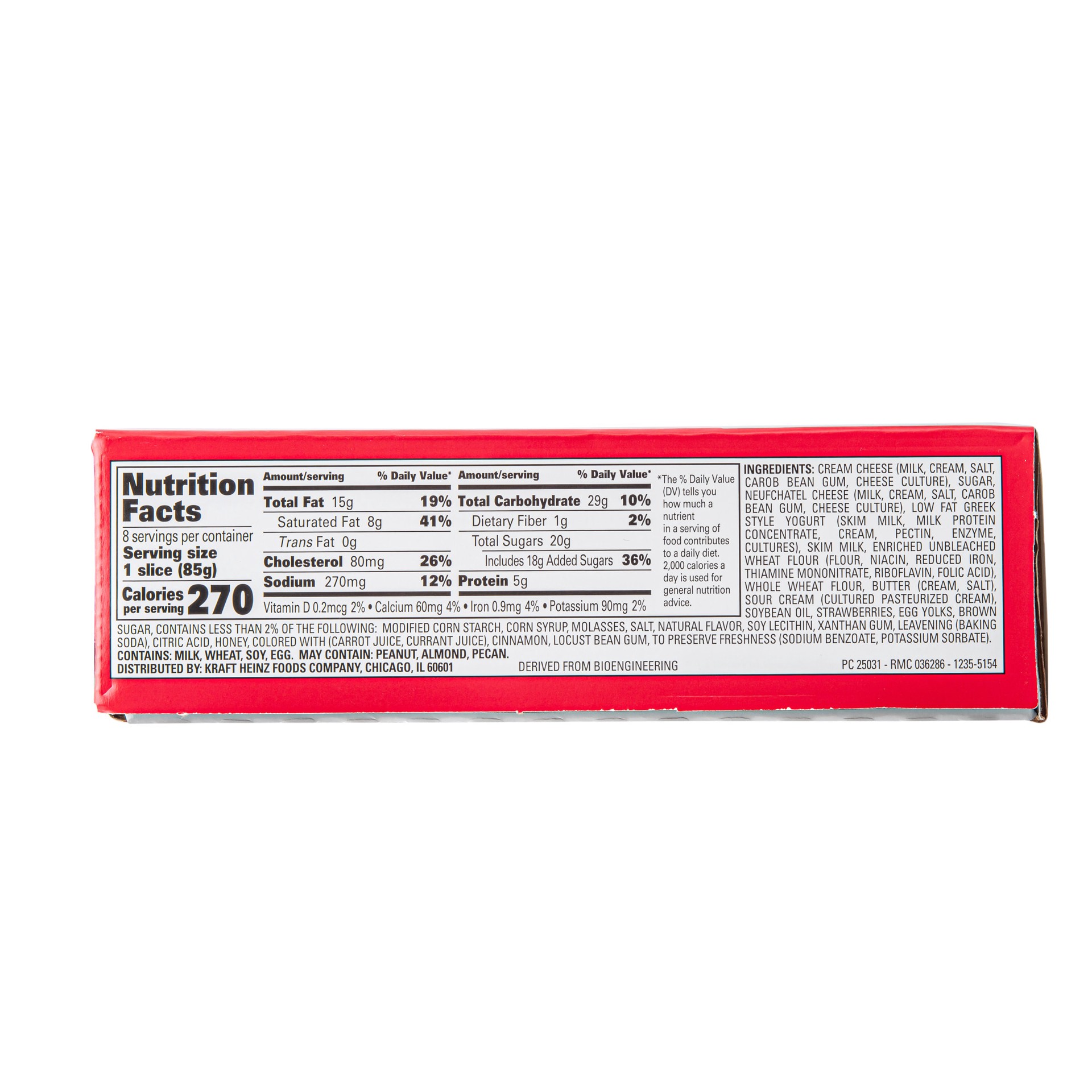 slide 3 of 6, Philadelphia Strawberry Swirl Cheesecake, 24 oz Box, 8 ct