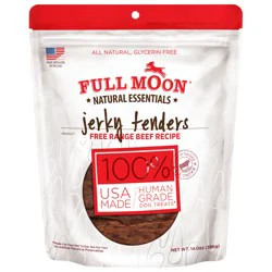 FULL MOON All Natural Human Grade Dog Treats, Essential Beef Jerky Tenders, 14 oz.