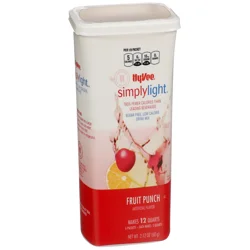 Hy-vee Simplylight, Fruit Punch Sugar Free, Low Calorie Drink Mix - 6 ct; 2.04 oz