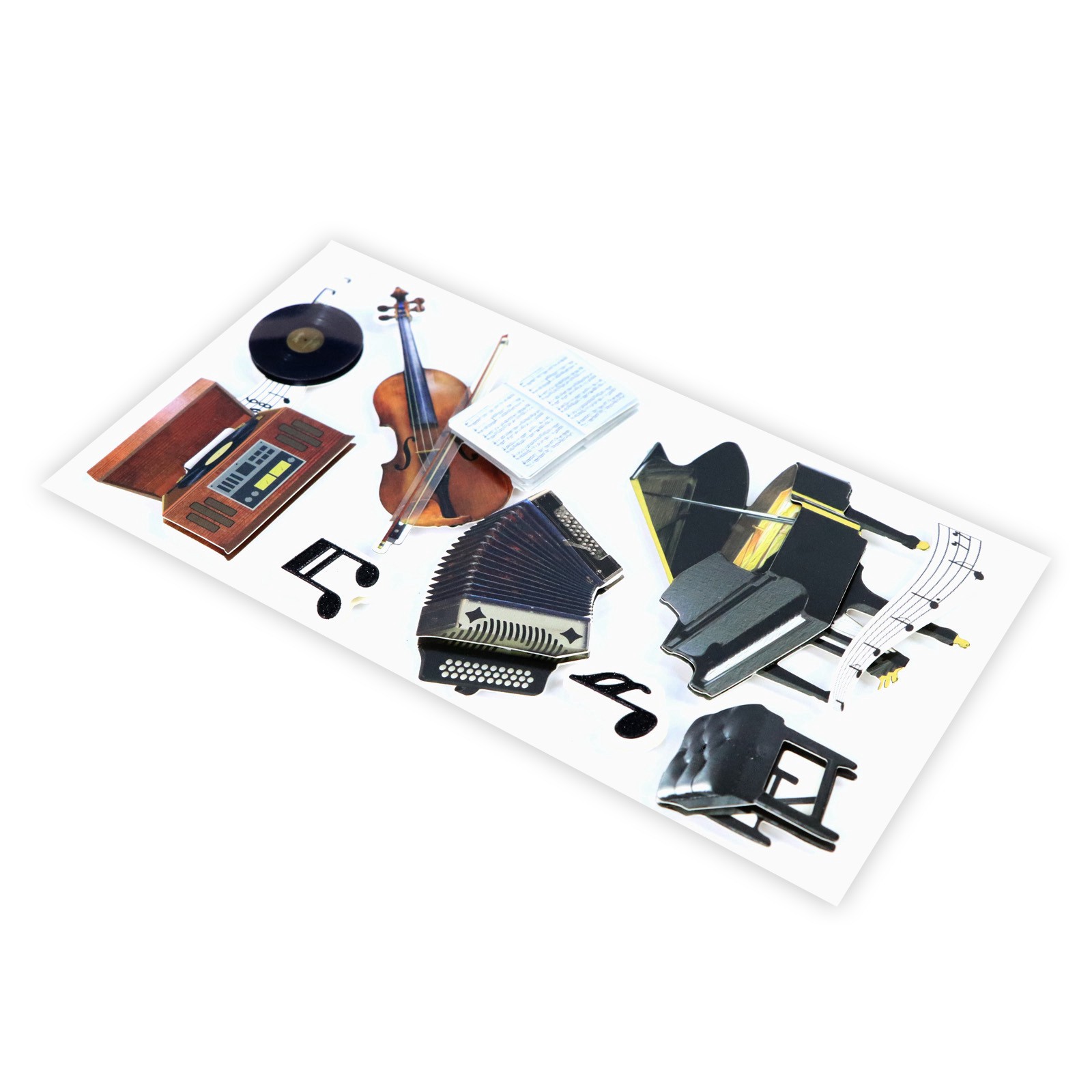 slide 3 of 5, Record Player Dimensional Stickers By Recollections, 3.875 in x 7 in