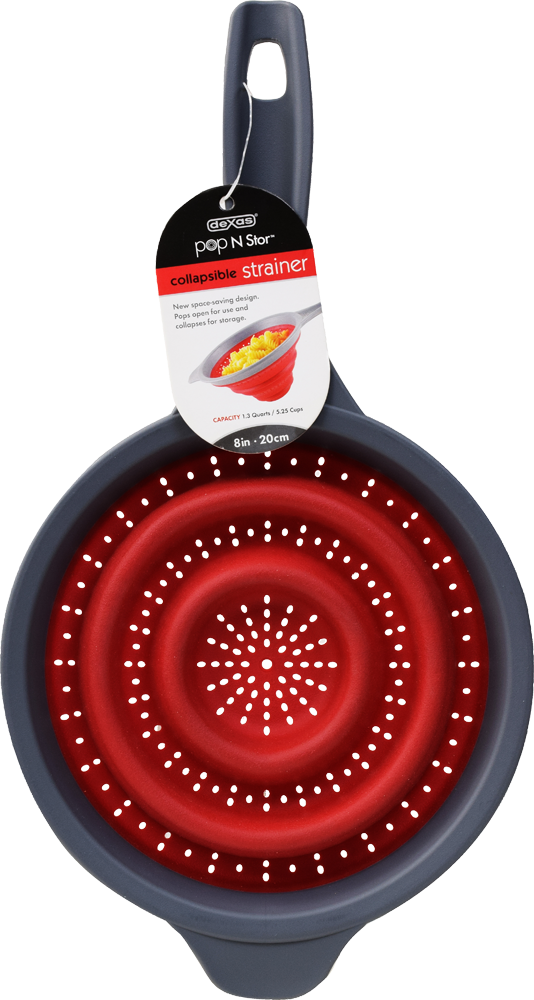 slide 1 of 4, Grocery Ata Retail Collapsible Strainer - Red/Black, 1 ct