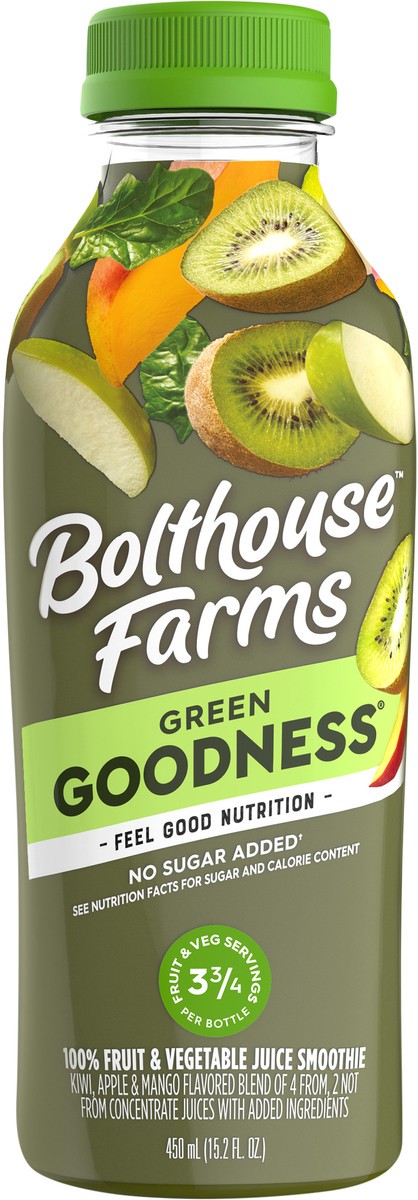 slide 3 of 5, Bolthouse Farms Fruit Juice Smoothie, Green Goodness, 15.2 fl. oz. Bottle, 15.2 fl oz