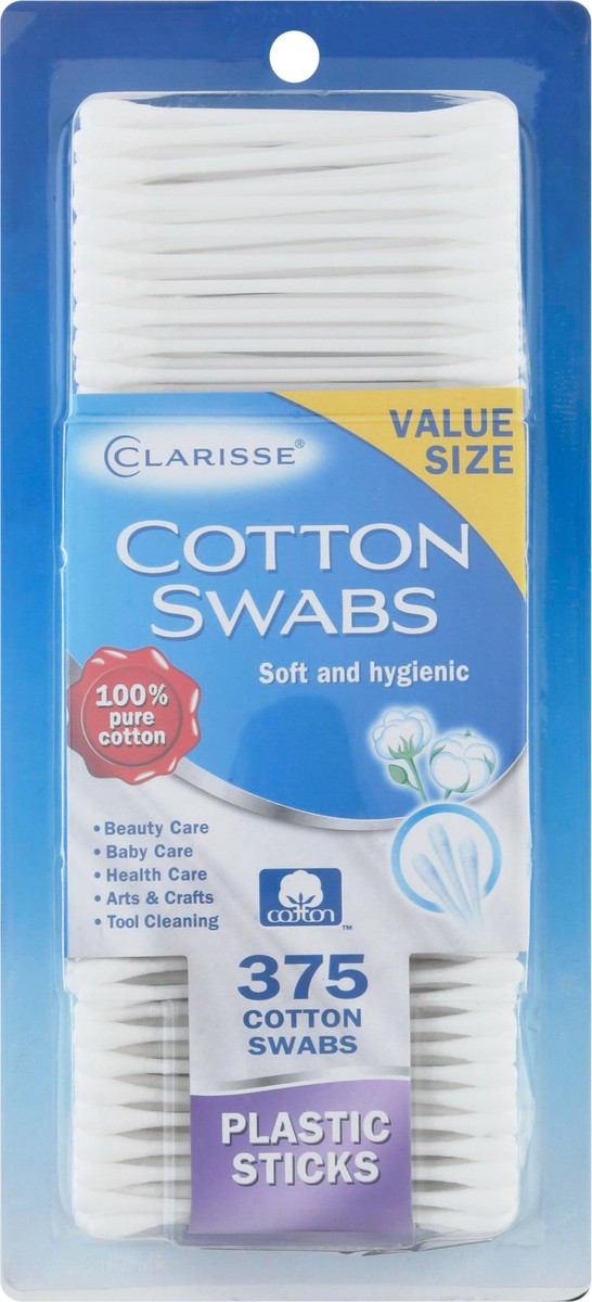 slide 6 of 9, Clarisse Value Size Plastic Sticks Soft and Hygienic Cotton Swabs 375 ea, 375 ct