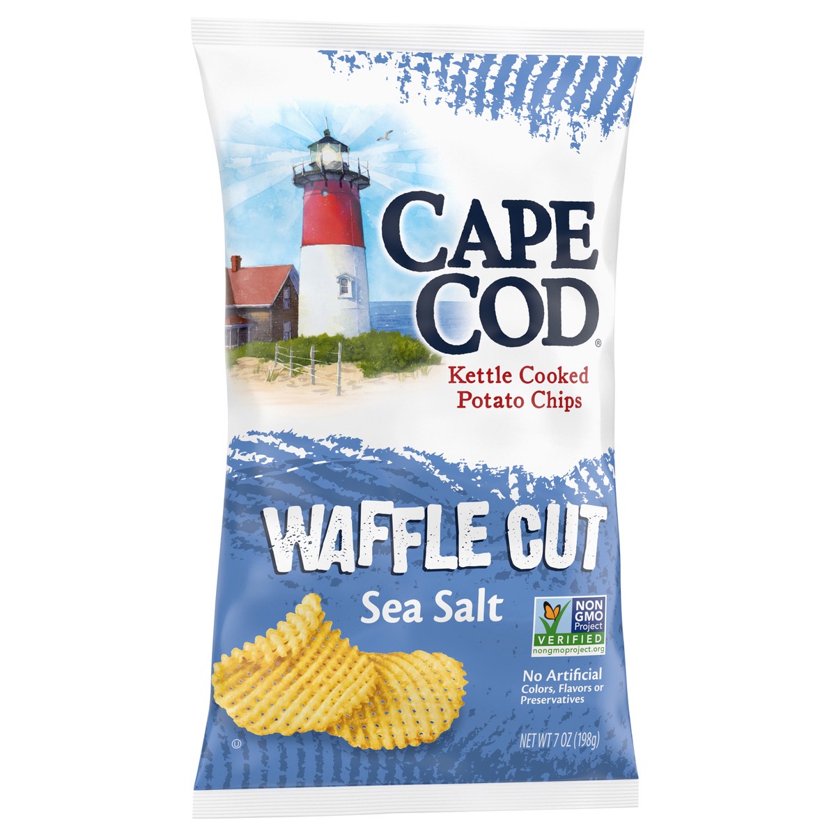 slide 3 of 12, Cape Cod Potato Chips, Waffle Cut Sea Salt Kettle Chips, 7 Oz, 7 oz