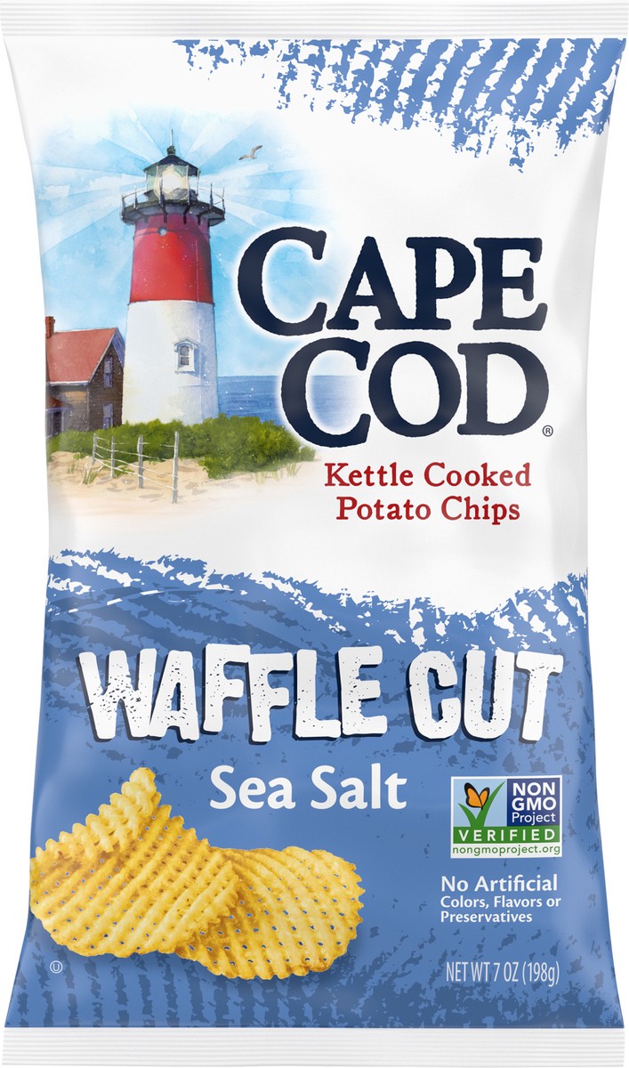 slide 4 of 12, Cape Cod Potato Chips, Waffle Cut Sea Salt Kettle Chips, 7 Oz, 7 oz