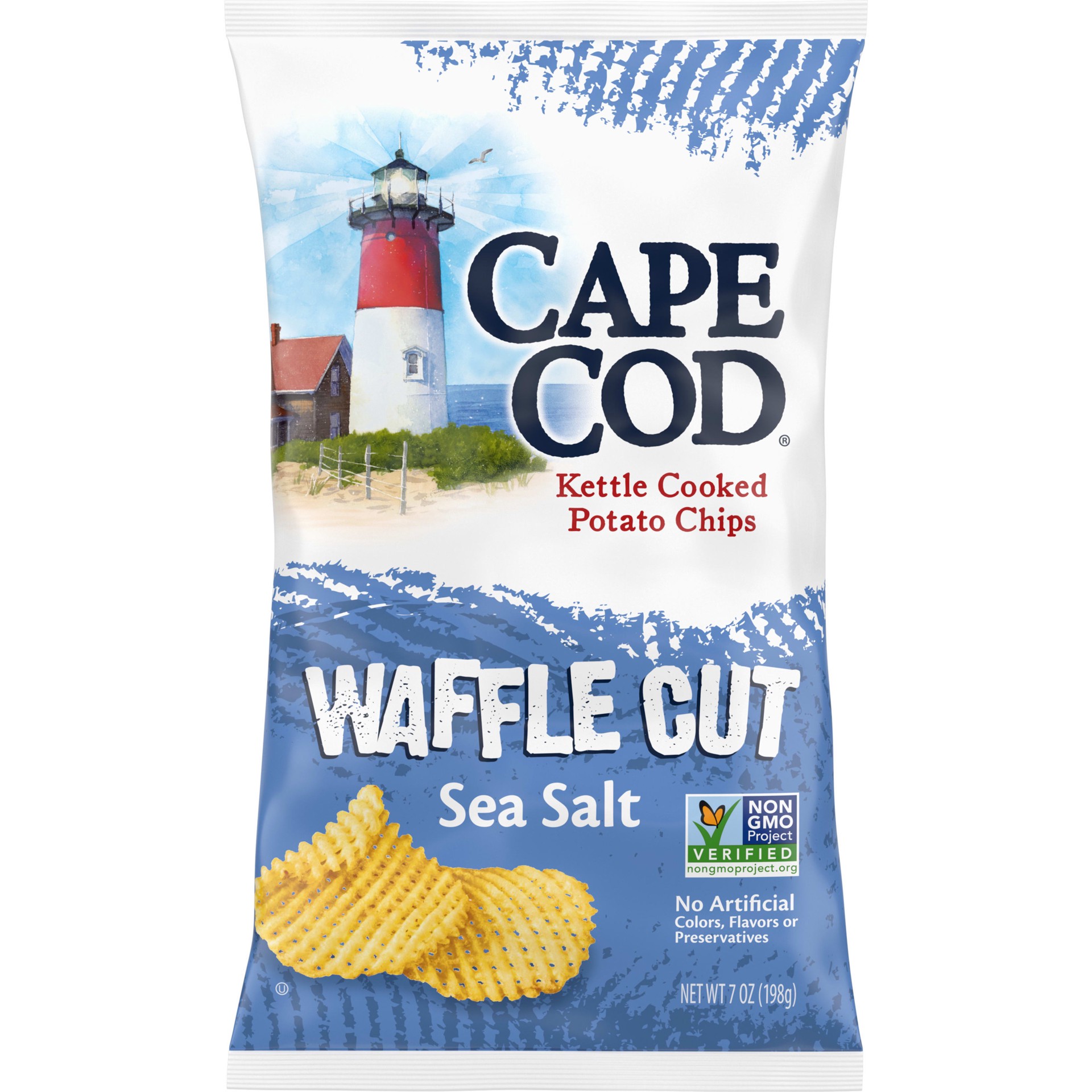 slide 1 of 12, Cape Cod Potato Chips, Waffle Cut Sea Salt Kettle Chips, 7 Oz, 7 oz