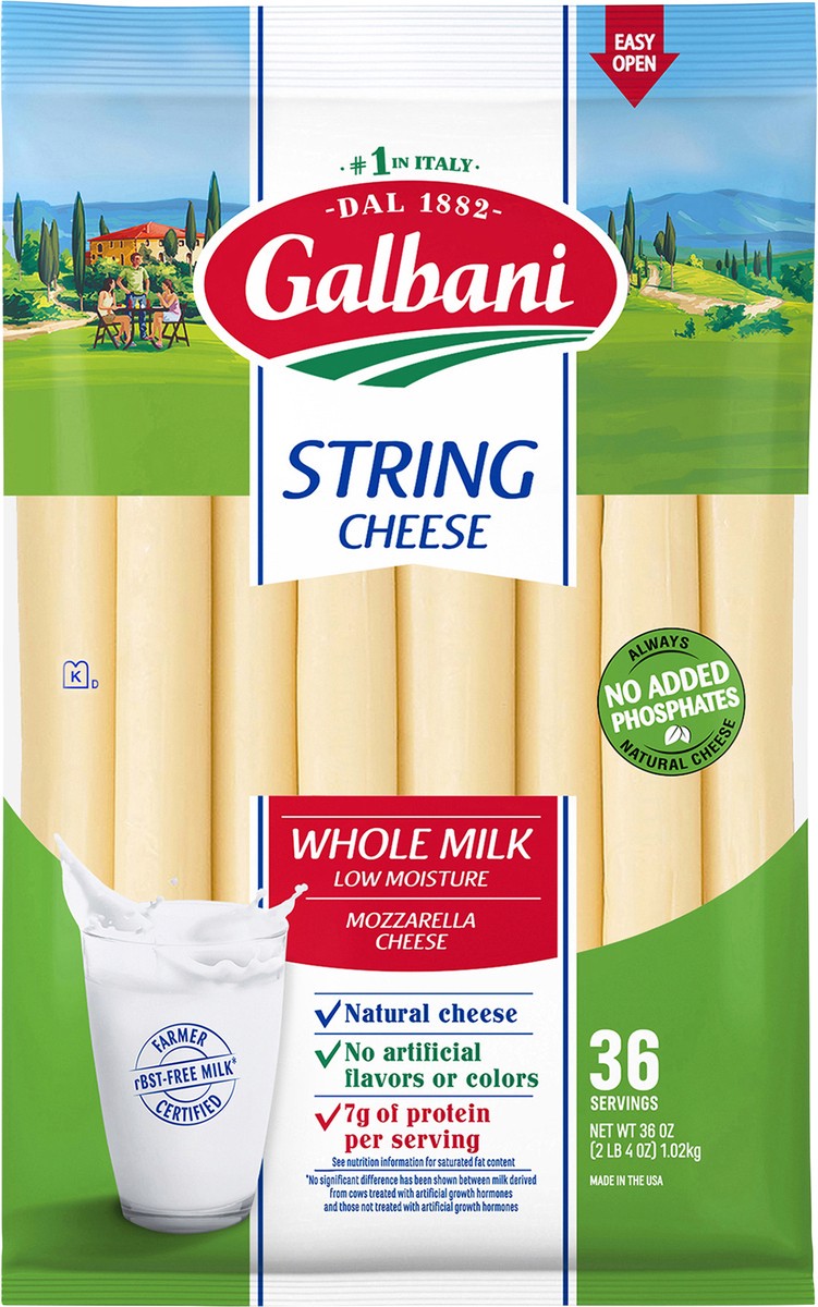 slide 4 of 7, Galbani 36oz Whole Milk String Cheese, 36 oz