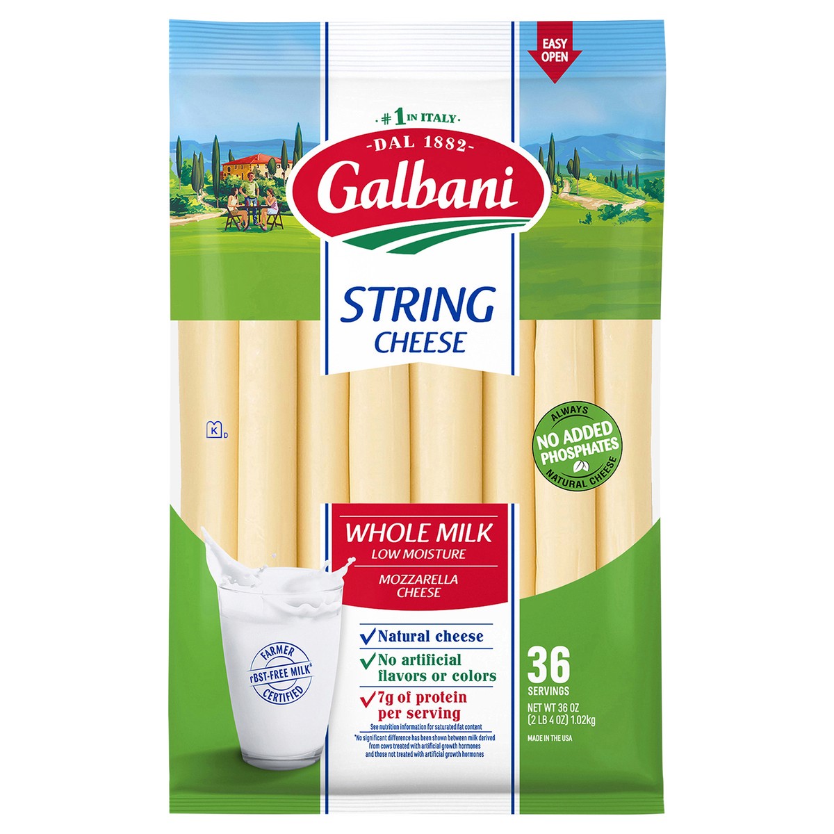 slide 1 of 7, Galbani 36oz Whole Milk String Cheese, 36 oz