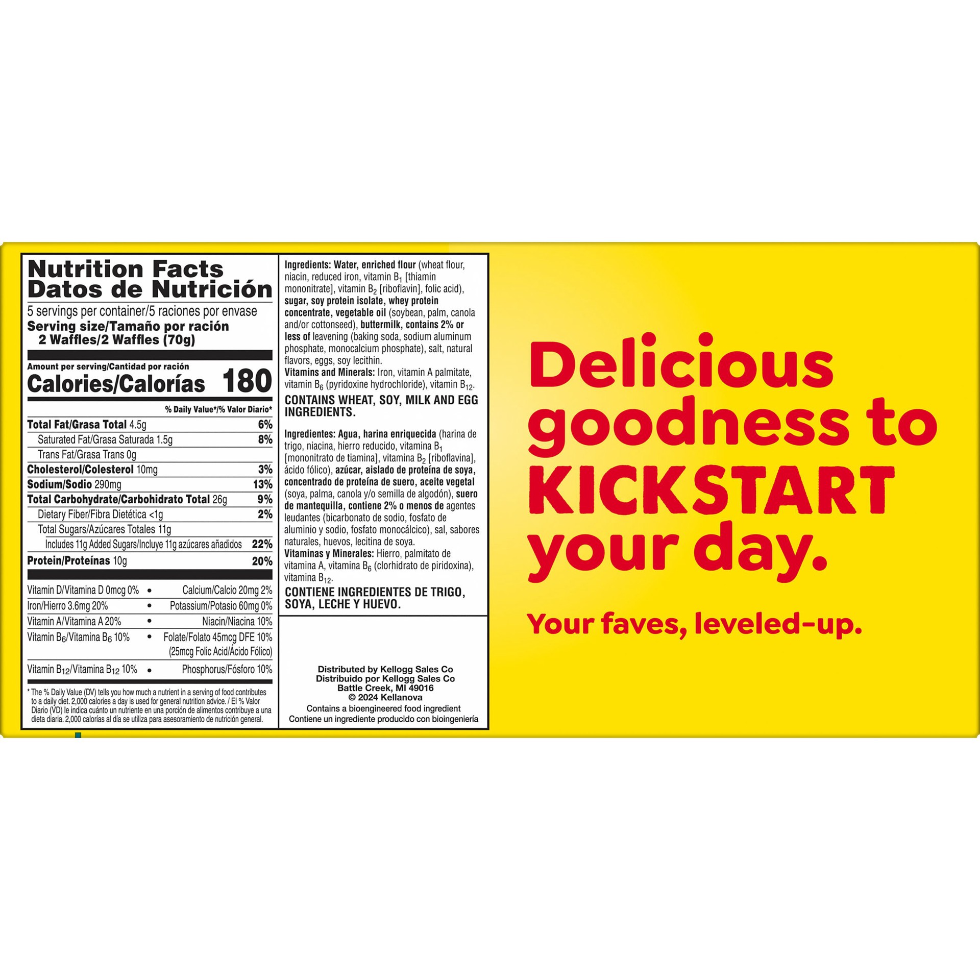 slide 7 of 7, Eggo Waffles Protein Buttermilk Vanilla 12.3oz, 10 ct