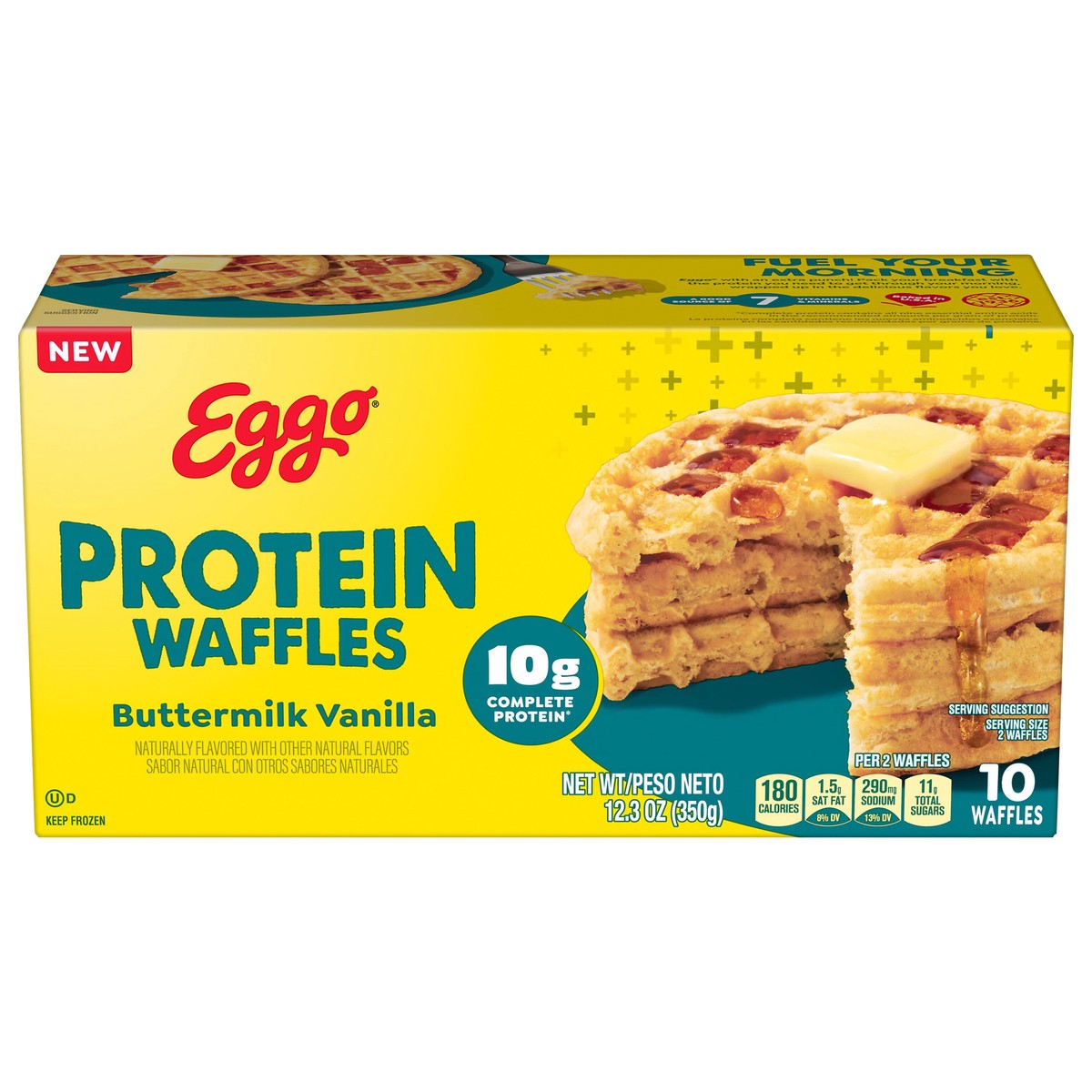 slide 1 of 7, Eggo Waffles Protein Buttermilk Vanilla 12.3oz, 10 ct