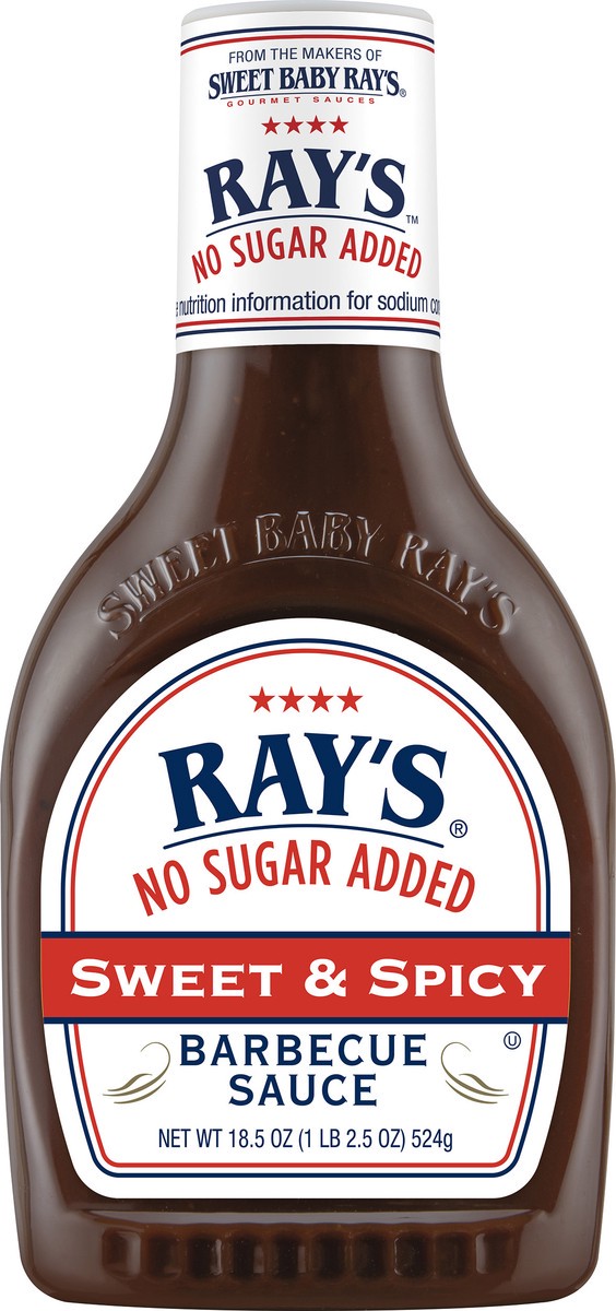 slide 7 of 7, Ray's No Sugar Added Sweet & Spicy Barbecue Sauce, 18.5 oz