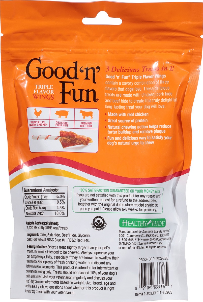 slide 6 of 9, Good 'n' Fun Wings Triple Flavor Snacks for All Dogs 4.0 oz, 4 oz