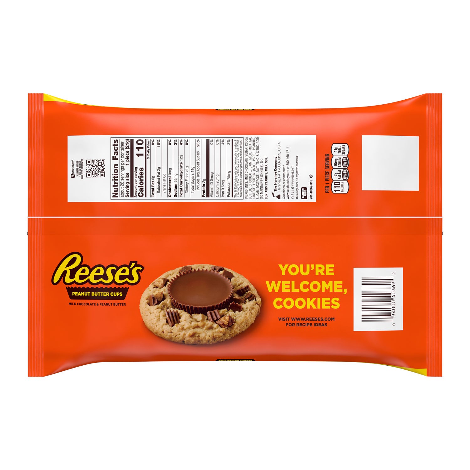 slide 3 of 8, Reese's Milk Chocolate Snack Size Peanut Butter Cups, Candy Jumbo Bag, 19.5 oz, 19.5 oz