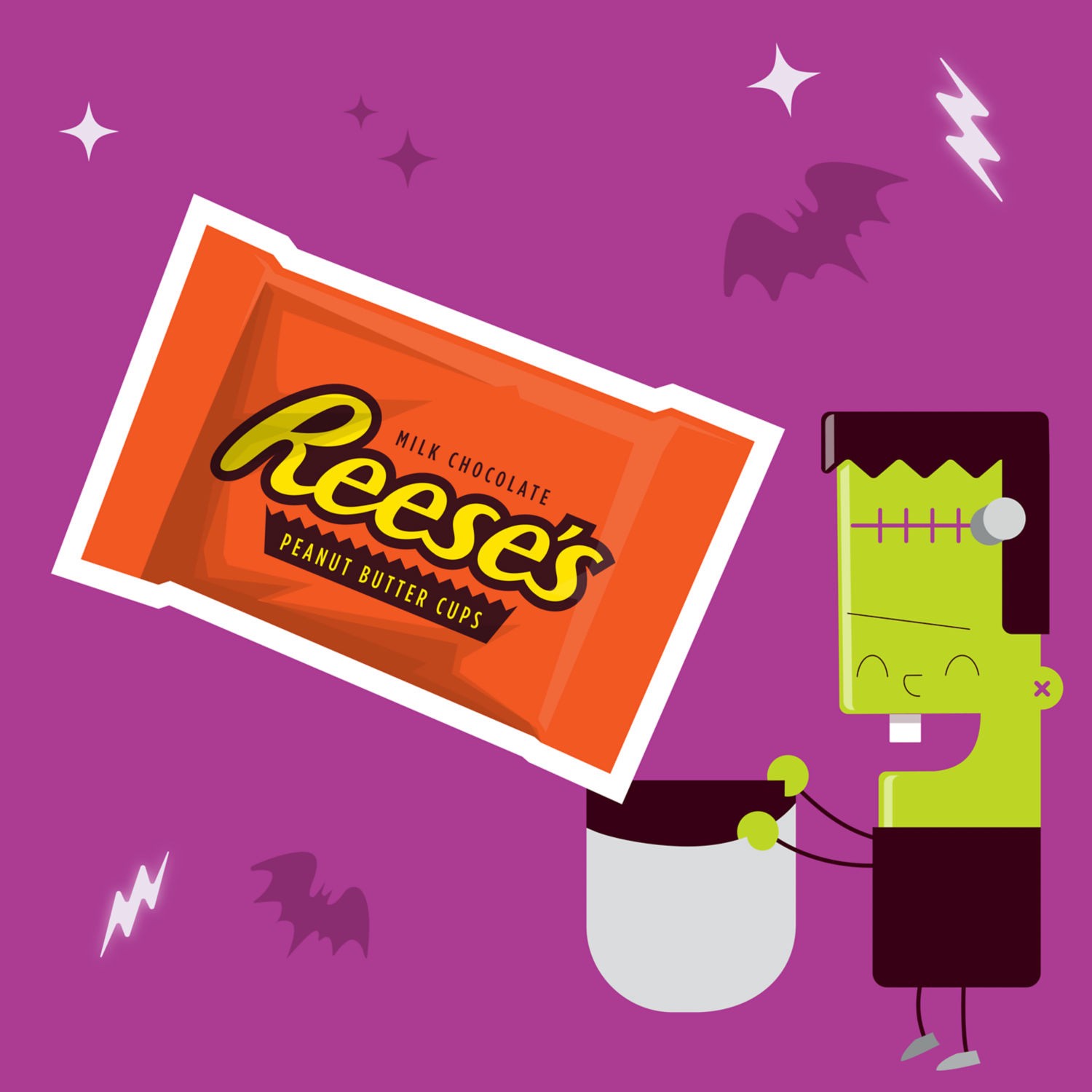 slide 5 of 8, Reese's Milk Chocolate Snack Size Peanut Butter Cups, Candy Jumbo Bag, 19.5 oz, 19.5 oz