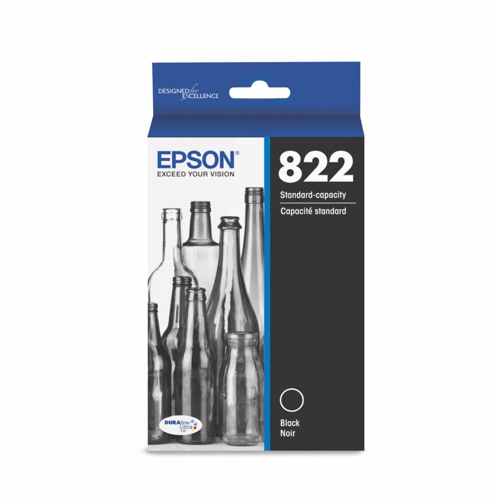 slide 2 of 2, Epson T822 Standard Capacity Black Ink Cartridge, 1 ct