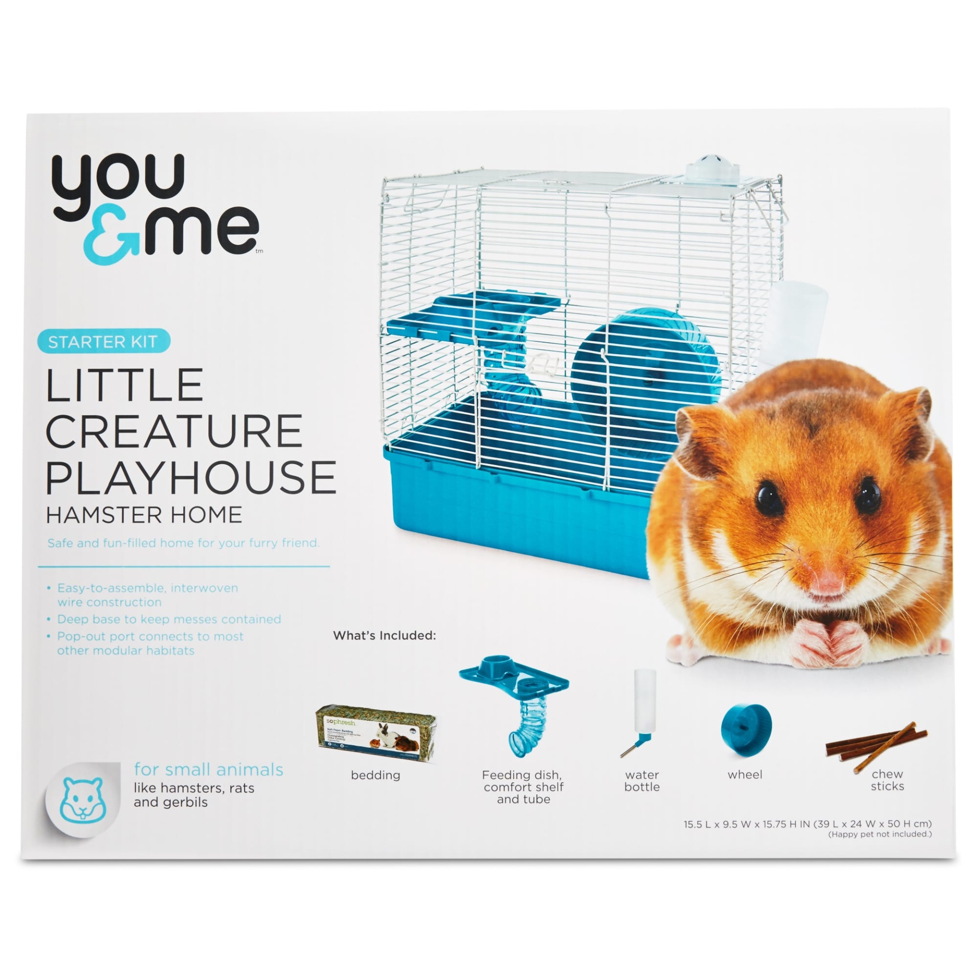 slide 1 of 1, You & Me Hamster Starter Kit, 15.75 in