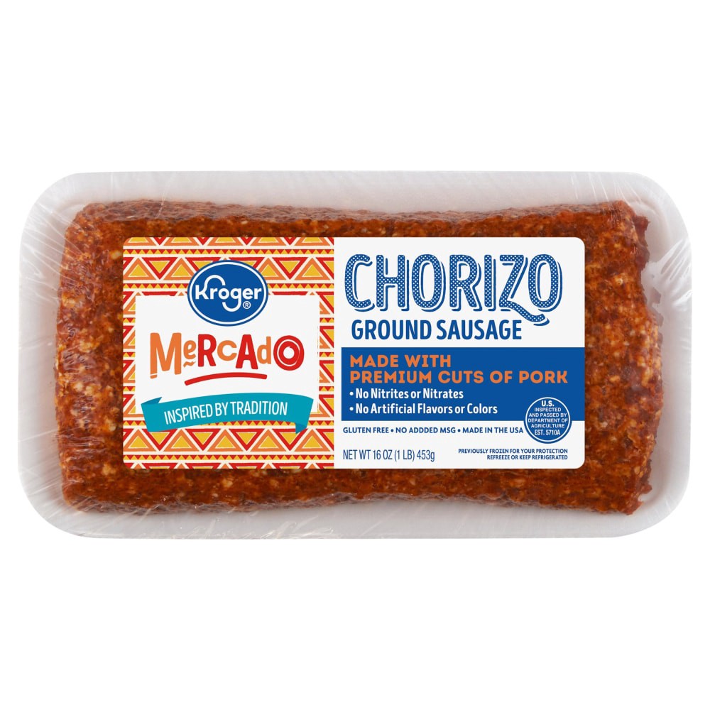 slide 1 of 1, Kroger Mercado Ground Sausage Chorizo, 1 lb