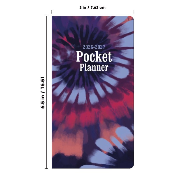 slide 3 of 8, 2026-2027 DateWorks Monthly Pocket Planner, 3-1/2"" x 6-1/2"", Tie Dye, January 2026 To December 2027, 262025OD, 1 ct