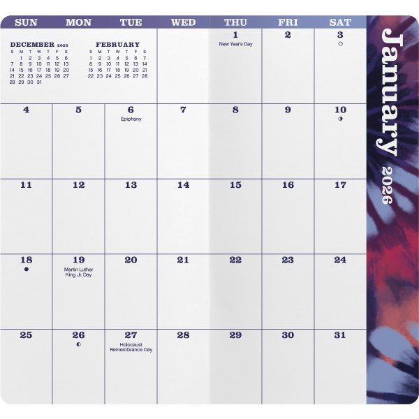slide 7 of 8, 2026-2027 DateWorks Monthly Pocket Planner, 3-1/2"" x 6-1/2"", Tie Dye, January 2026 To December 2027, 262025OD, 1 ct