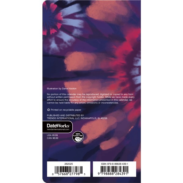 slide 5 of 8, 2026-2027 DateWorks Monthly Pocket Planner, 3-1/2"" x 6-1/2"", Tie Dye, January 2026 To December 2027, 262025OD, 1 ct