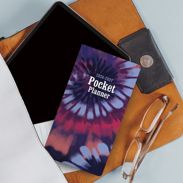 slide 2 of 8, 2026-2027 DateWorks Monthly Pocket Planner, 3-1/2"" x 6-1/2"", Tie Dye, January 2026 To December 2027, 262025OD, 1 ct