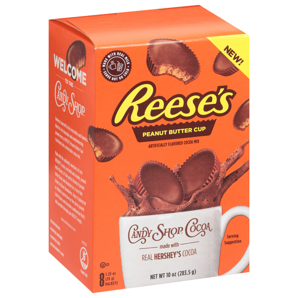 slide 1 of 1, Reese's Candy Shop™ Cocoa REESE’S Peanut Butter Cup Cocoa Mix - 8 Ct., 1.25 Oz. packets, 8 ct