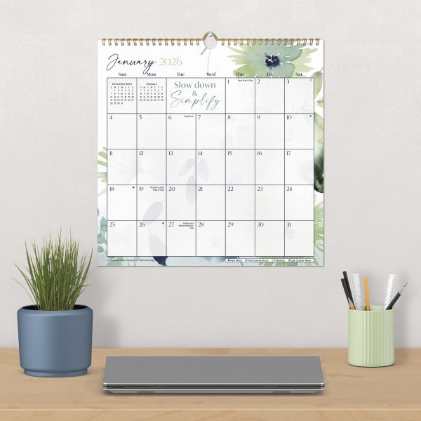 slide 3 of 5, 2026 DateWorks Spiral Wall Calendar, 12"" x 12"", Whisper Song, January To December, 269011OD, 1 ct