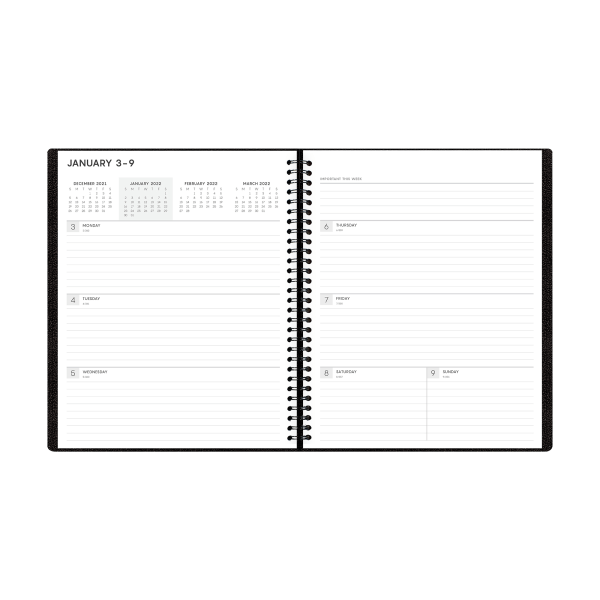 slide 2 of 5, Blue Sky Aligned Weekly/Monthly Planner, 7'' X 8-3/4'', Black, January To December 2022, 123850, 1 ct