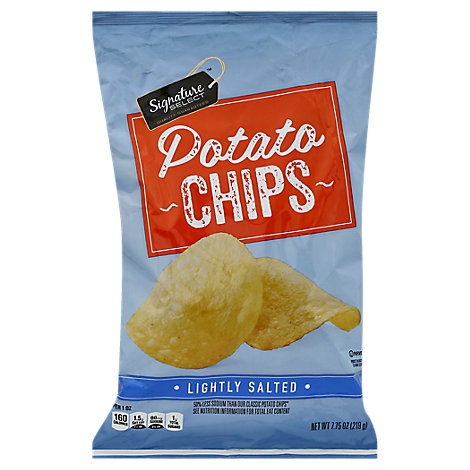 slide 1 of 1, Signature Select Potato Chips Lightly Salted, 7.75 oz