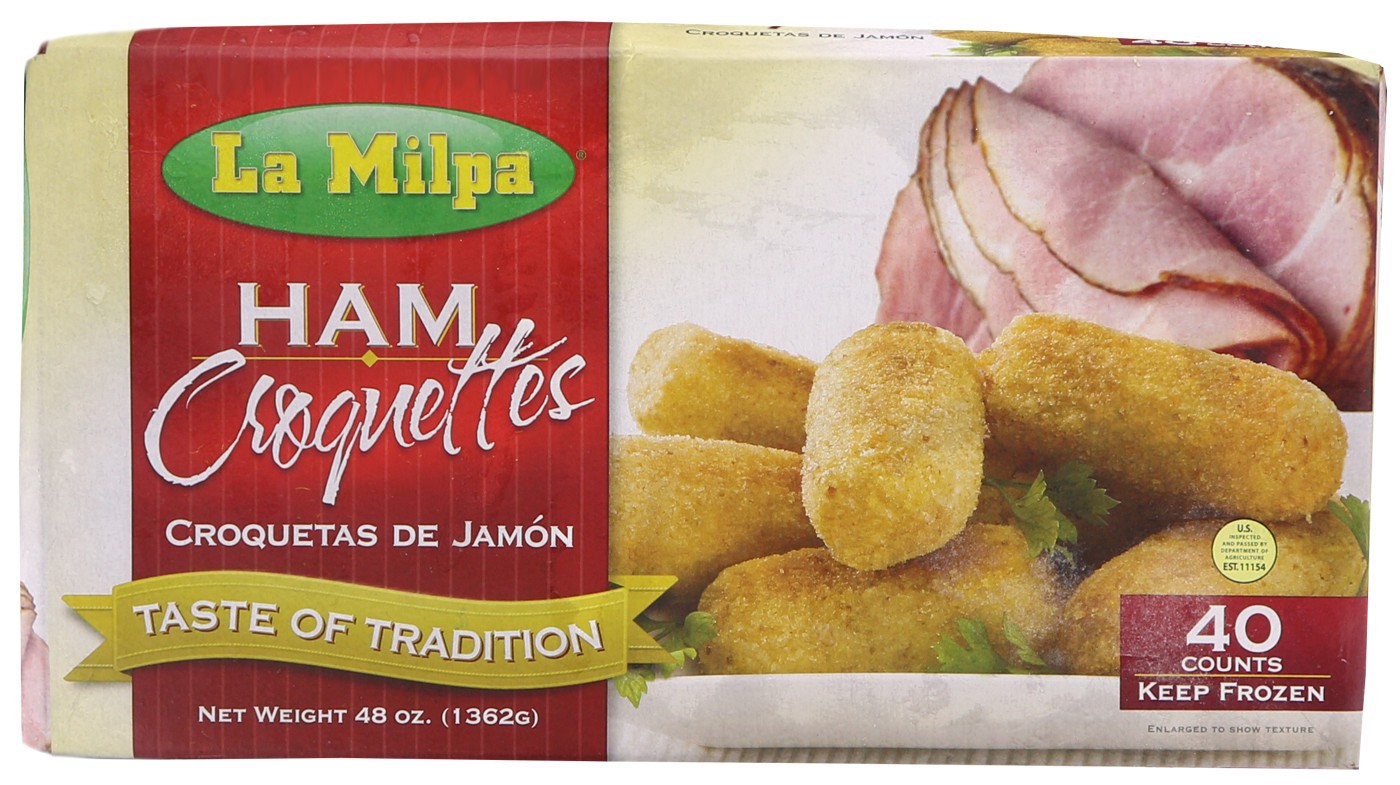 slide 1 of 1, La Milpa Ham Croquettes, 40 ct