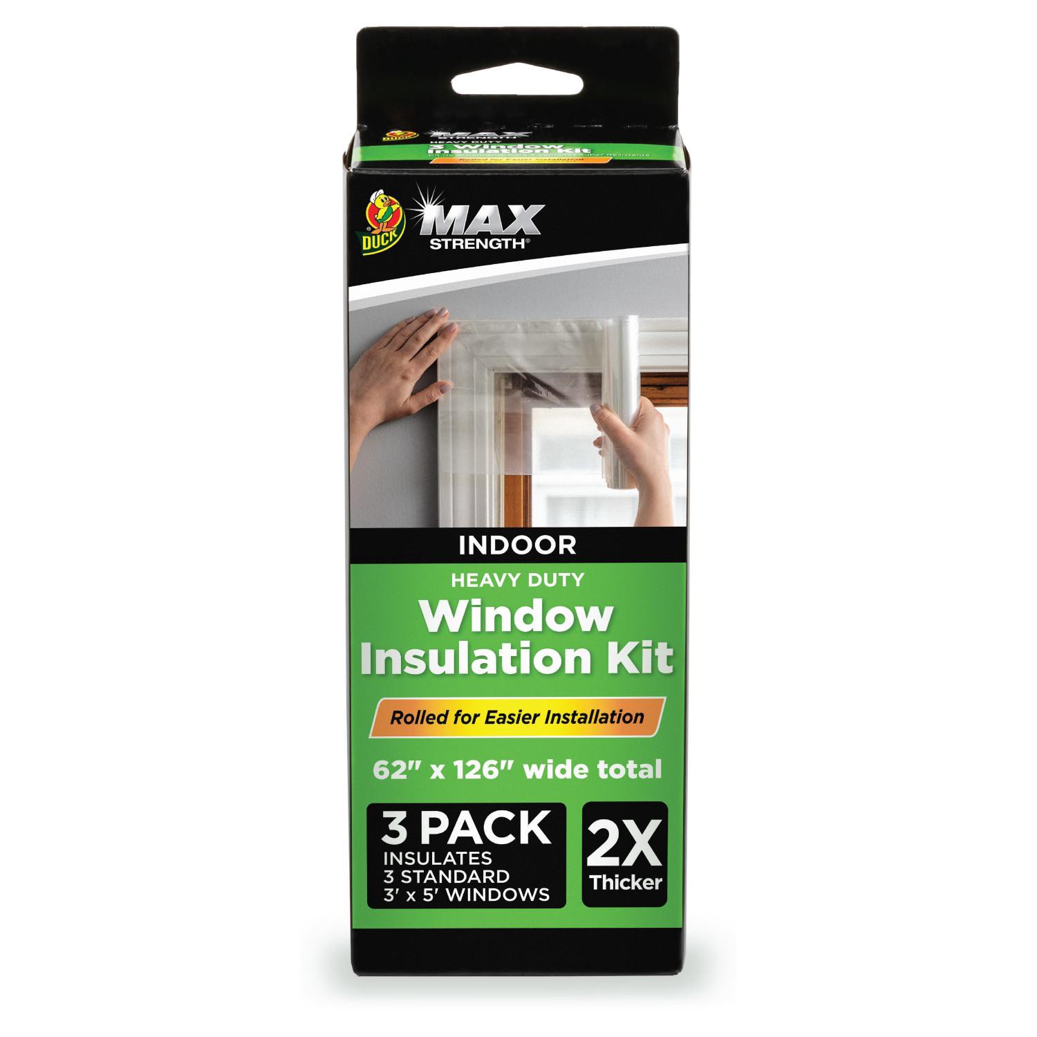 slide 1 of 8, Duck Max Strength Indoor Heavy Duty Window Kit, 1 ct