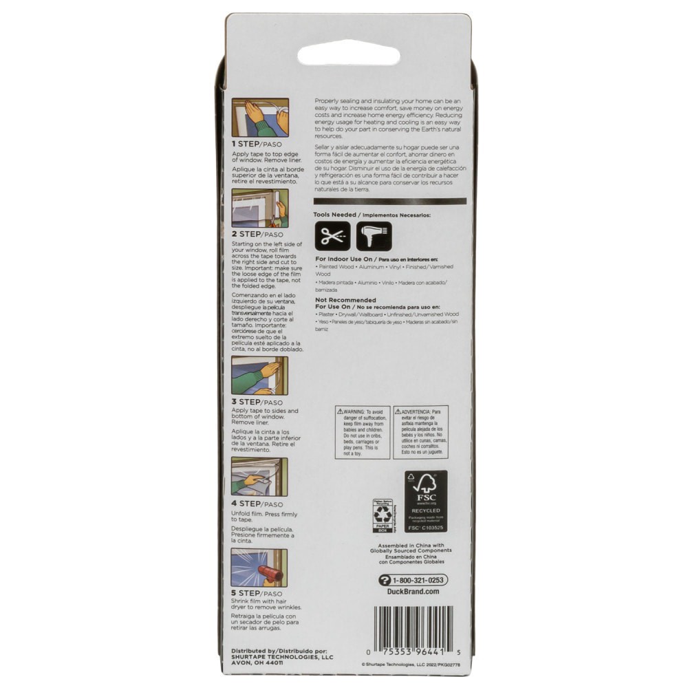 slide 1 of 2, Duck Max Strength Indoor Heavy Duty Window Kit, 1 ct