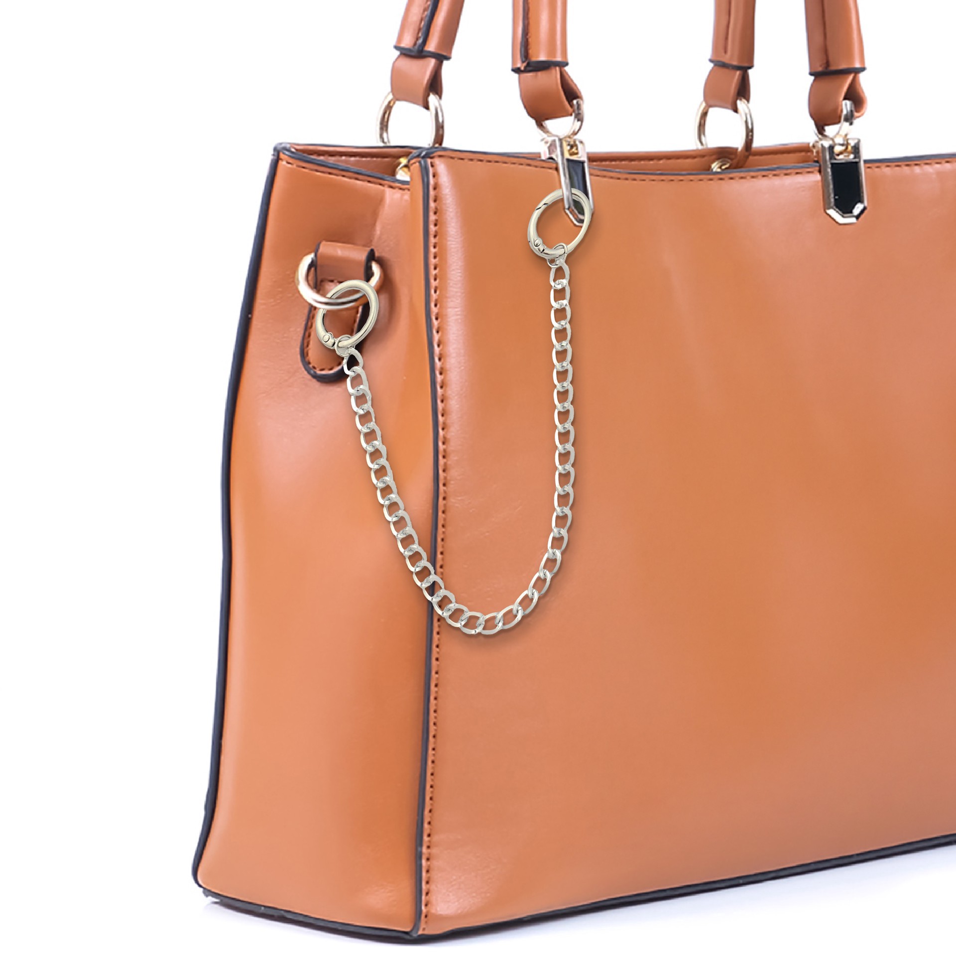 slide 3 of 3, Blue Moon Studio 10.25" Silver Bag Chain With Circle Clasps, 10.25 in