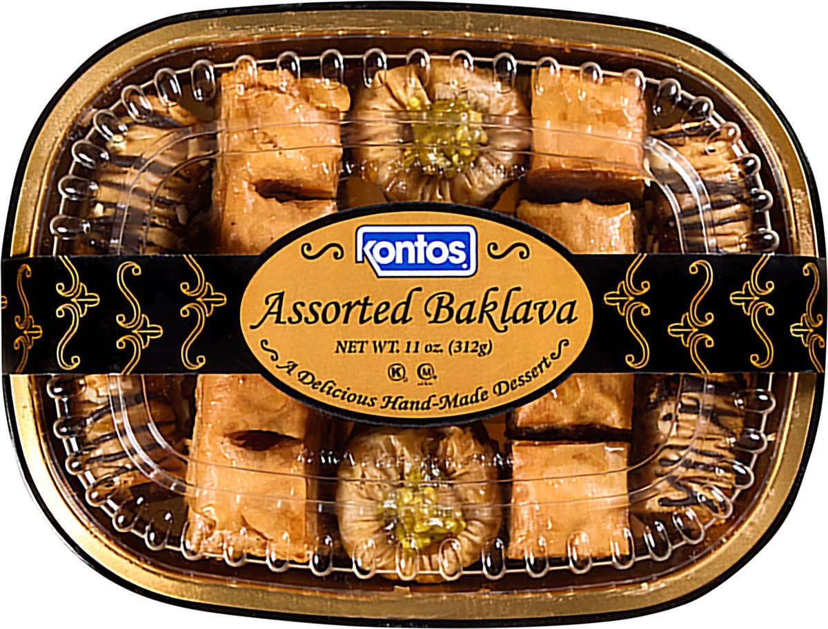 slide 1 of 5, Kontos Baklava Assoted Pastry 11Oz, 11 oz
