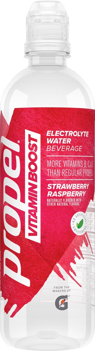 slide 3 of 3, Propel Vitamin Boost Strawberry Raspberry Electrolyte Water Beverage 20 oz, 20 fl oz