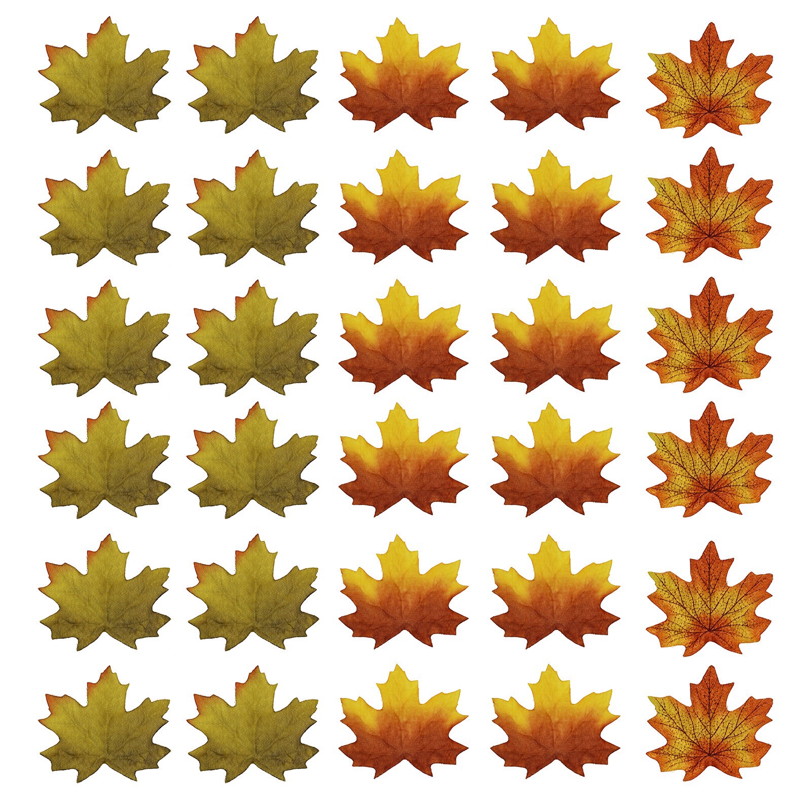 slide 5 of 5, Yellow, Orange & Green Maple Leaves With Shimmer, 30ct. By Ashland, 30 ct