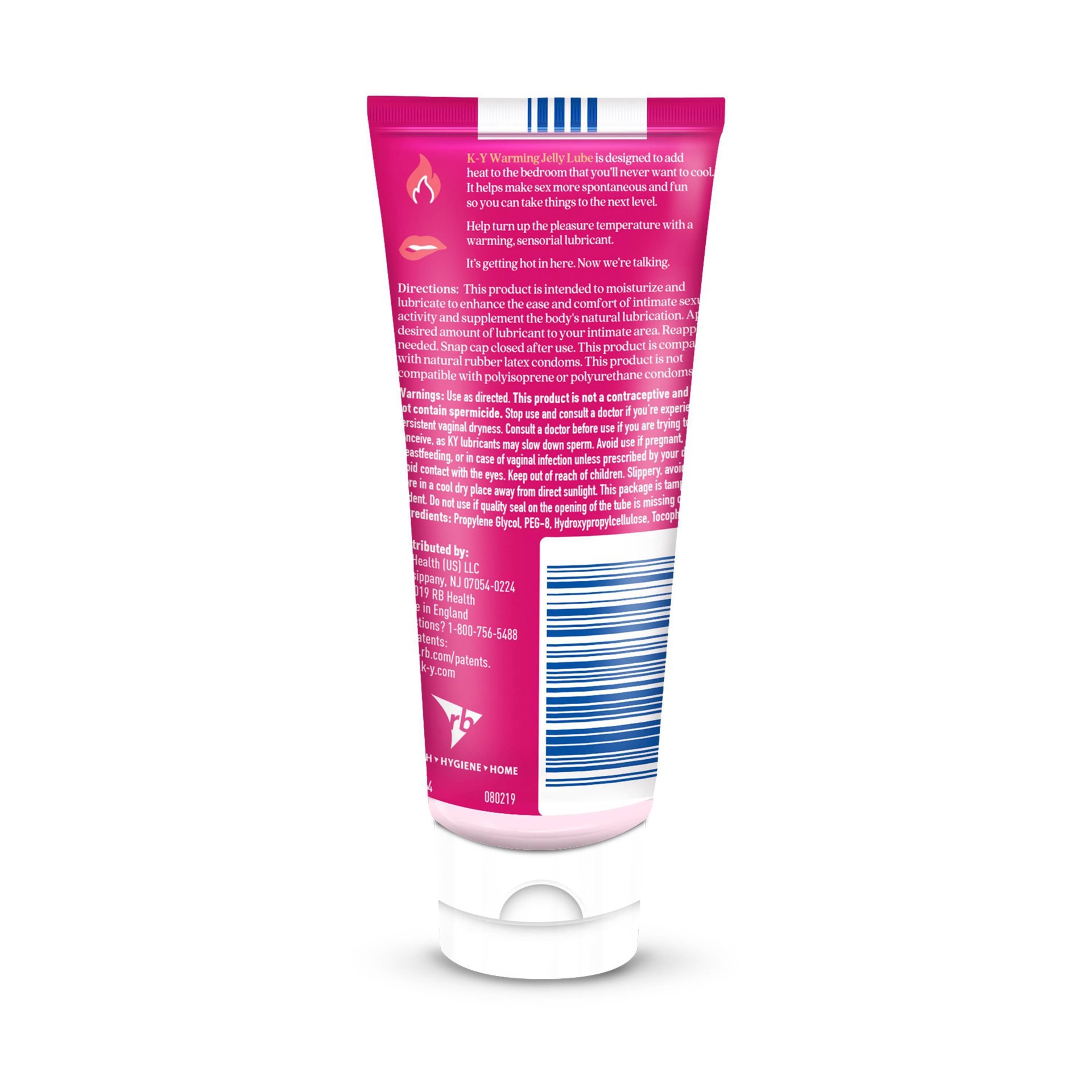 slide 3 of 7, K-Y Warming Jelly Lube, Sensorial Personal Lubricant, Glycol Based Formula, Safe to Use with Latex Condoms, For Men, Women and Couples, 2.5 FL OZ, 2.5 oz