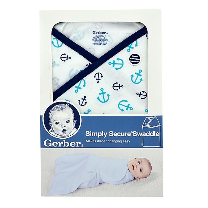 slide 2 of 2, Gerber Hello Little One Anchors Swaddle - Blue/White, 1 ct