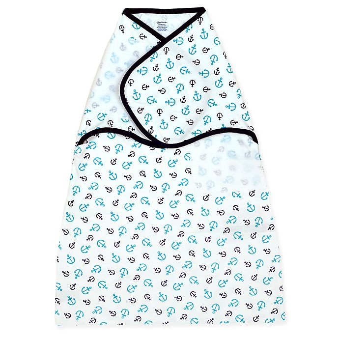 slide 1 of 2, Gerber Hello Little One Anchors Swaddle - Blue/White, 1 ct