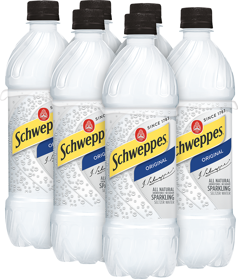 slide 2 of 2, Schweppes Original Sparkling Seltzer Water, .5 L bottles, 6 pack, 6 ct