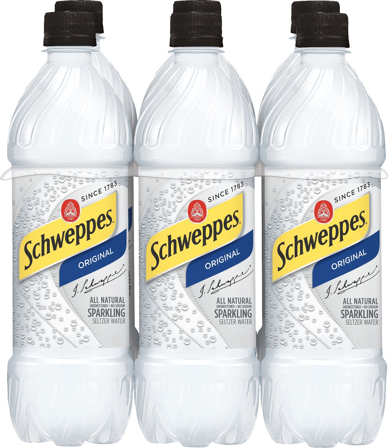 slide 1 of 2, Schweppes Original Sparkling Seltzer Water, .5 L bottles, 6 pack, 6 ct