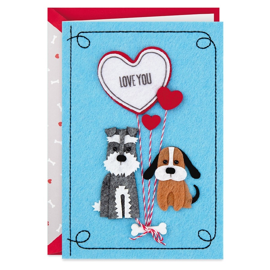 slide 1 of 1, Hallmark Signature Love Card (Love You Dogs With Heart-Shaped Balloons) E103, 1 ct