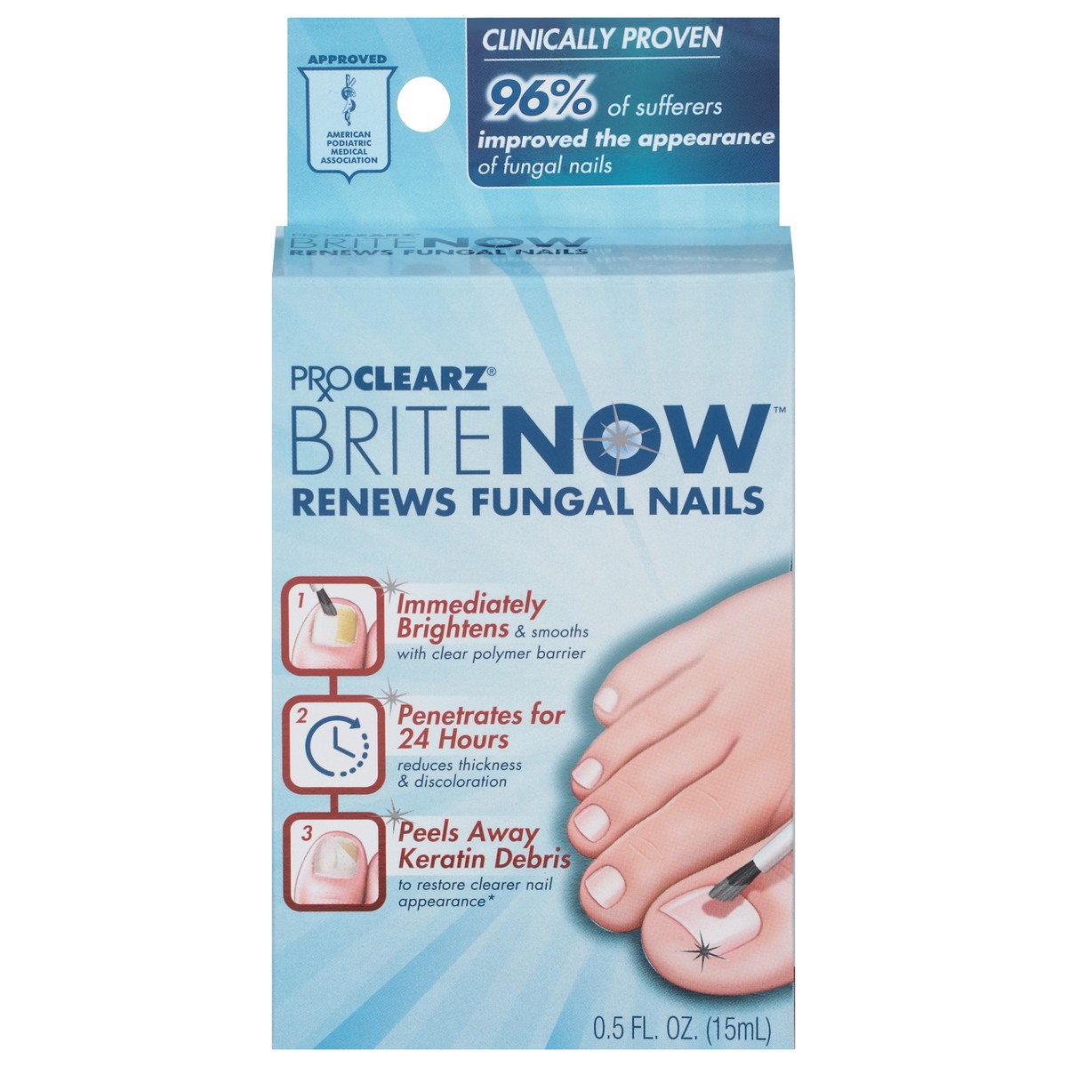 slide 3 of 12, Pro Clearz BriteNow Nail Treatment 0.5 fl oz, 0.5 fl oz