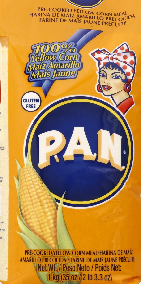 slide 4 of 6, P.A.N. Yellow Pre-Cooked Corn Meal 35.27 oz, 35.27 oz