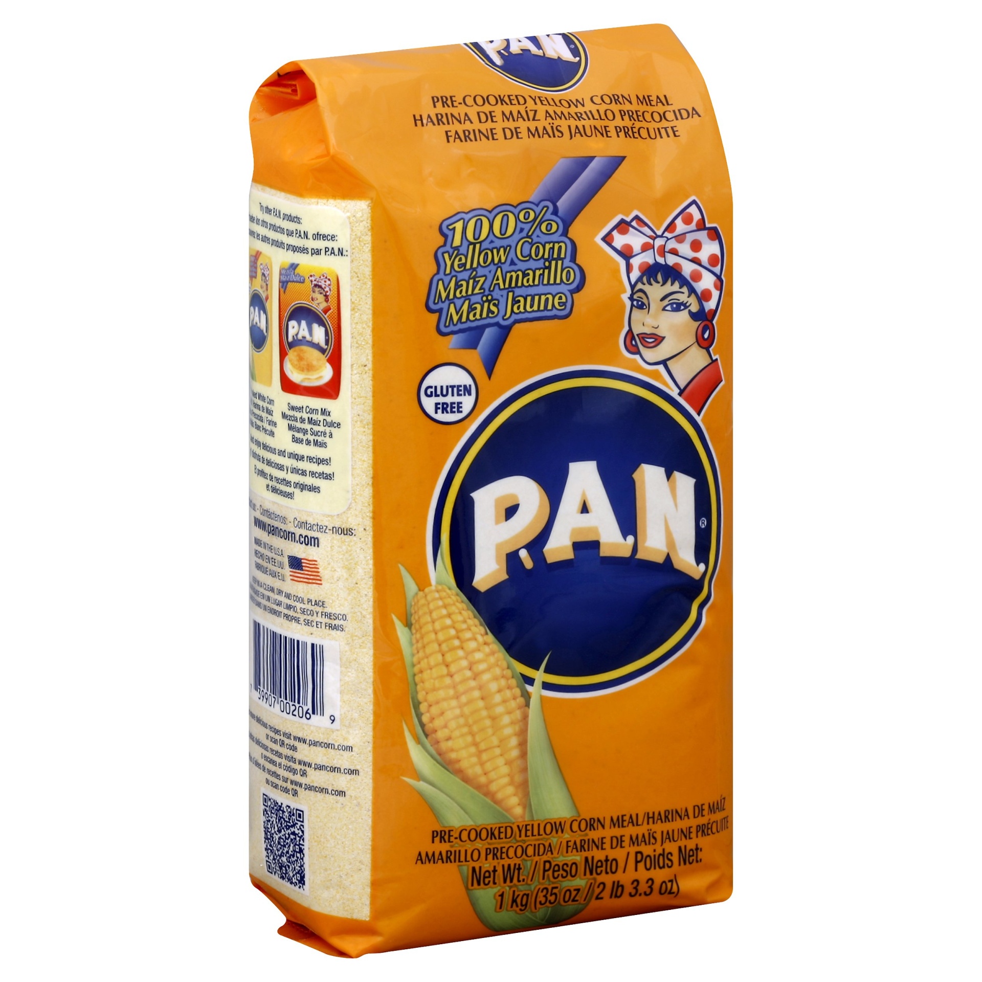 slide 1 of 1, P.A.N. Pre-Cooked Yellow Corn Meal, 35.27 oz