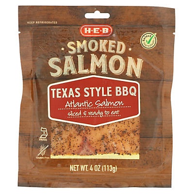 slide 1 of 1, H-E-B Select Ingredients Atlantic Texas BBQ Smoked Salmon, 4 oz