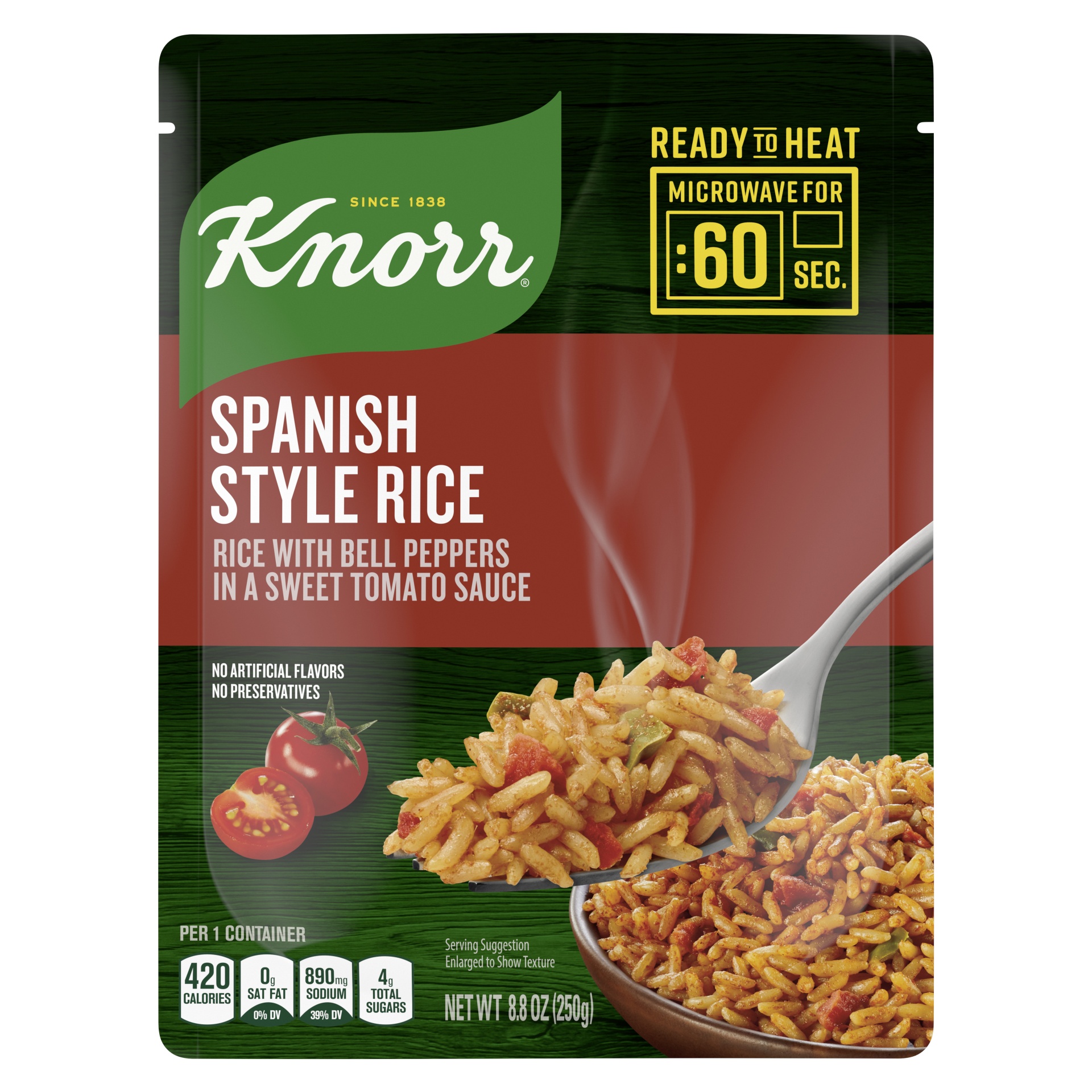 slide 1 of 3, Knorr Spanish Style Rice 8.8 Oz. Pouch, 1 ct