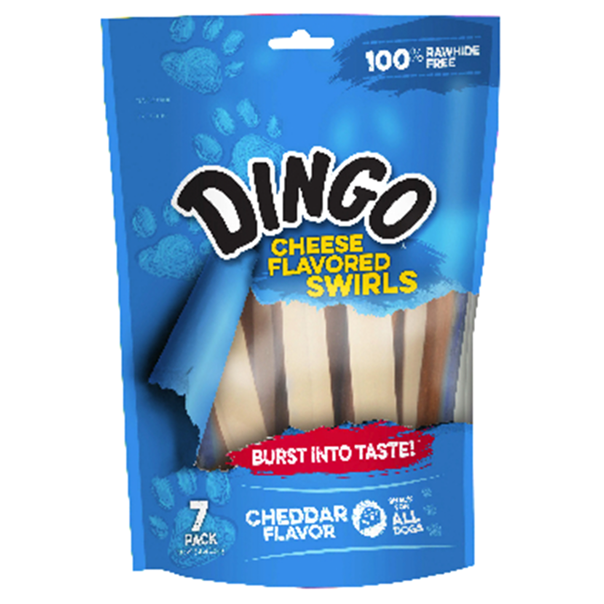 slide 1 of 1, Dingo Spiral Dog Chews, Cheese, 7 ct